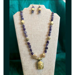 CBHJ3 Purple beads with Buddha Pendant