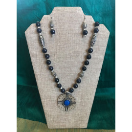 CBHJ1 - Blue beads Oxidized