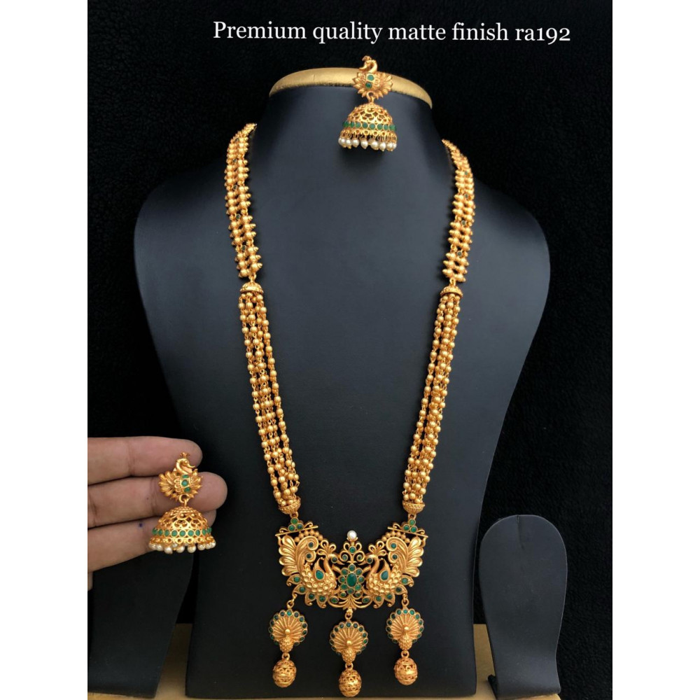 TJF56G  Green peacock gold haaram